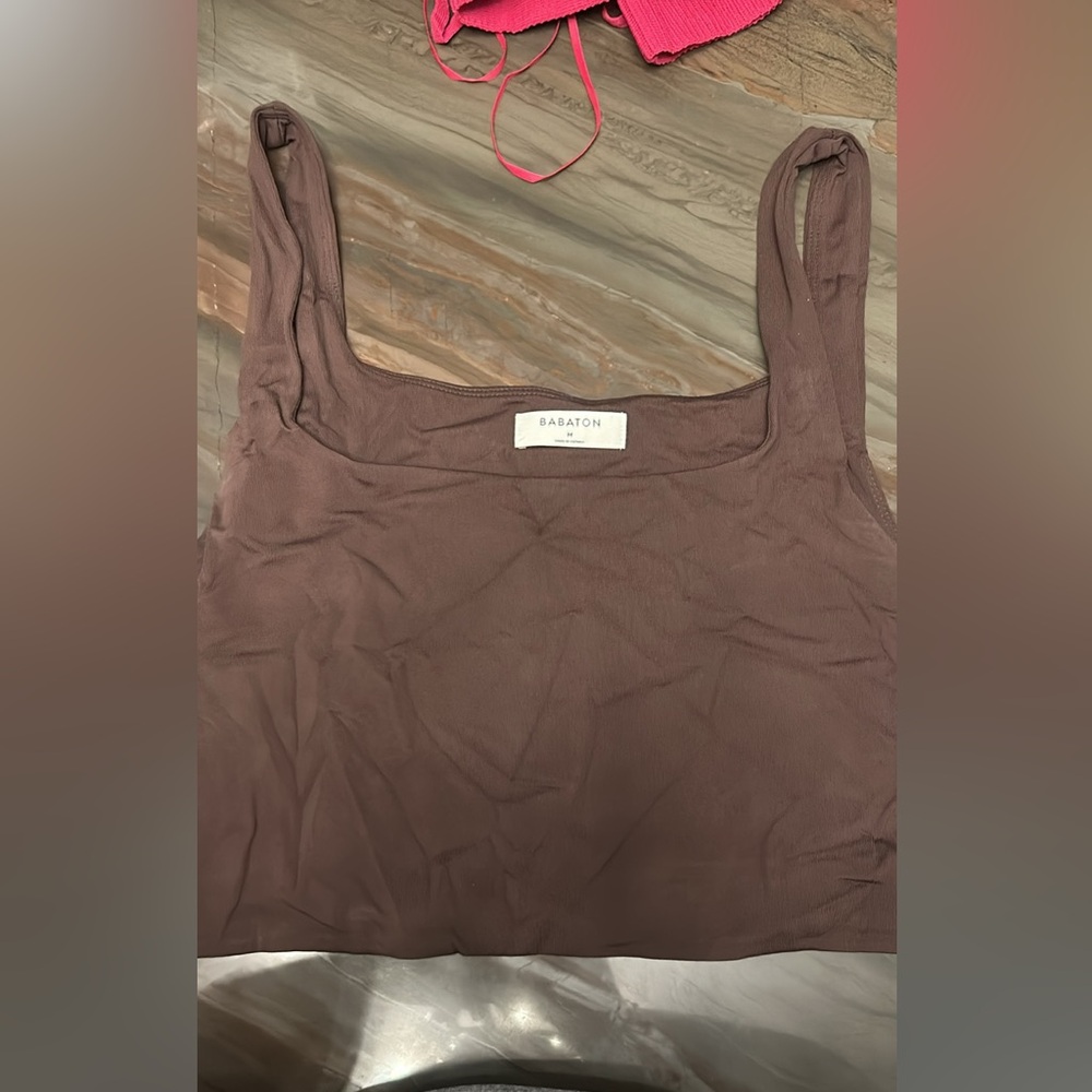 Aritzia Babaton Brown Contour Tank Top